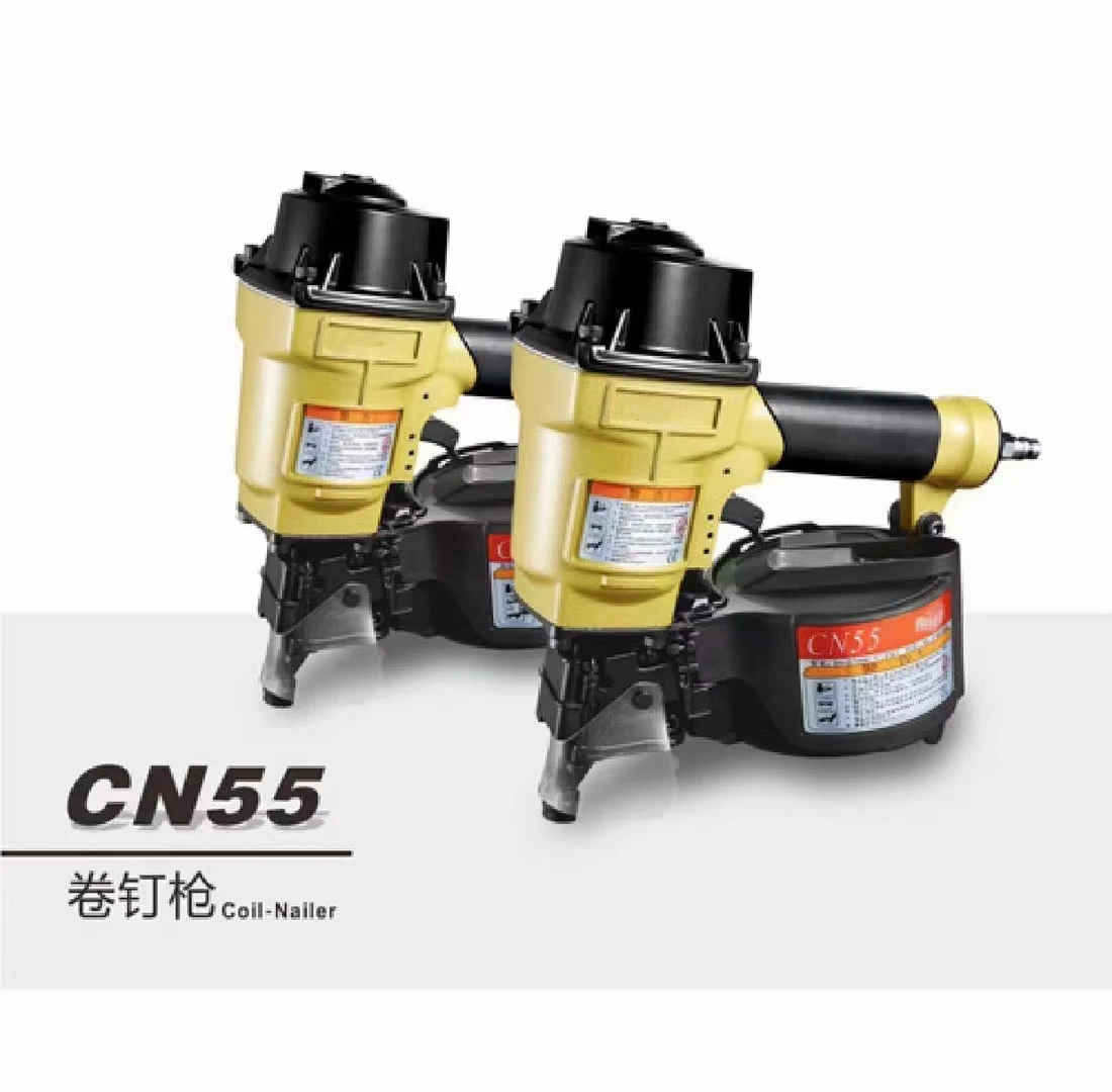 CN90 Air Best Price Pneumatic & Electric Steel Framing Nailer for Furniture & Wooden Industrial Grade Coil Nail Gun