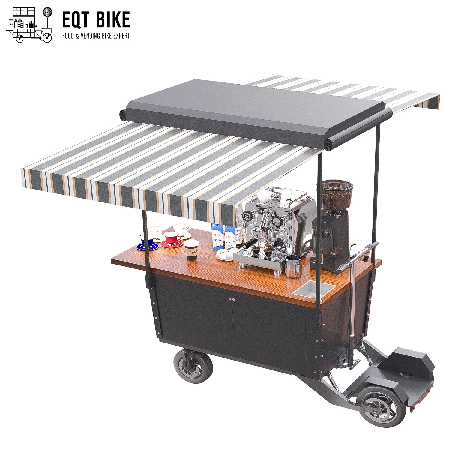 EQT Business Cart for Street Sale Cargo Skate Electric Coffee Bike Skate Electric Tricycle Scooter