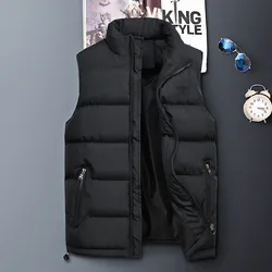 High Quality Winter Warm Custom Big Size Casual Loose Solid Sleeveless Men Puffer Vest