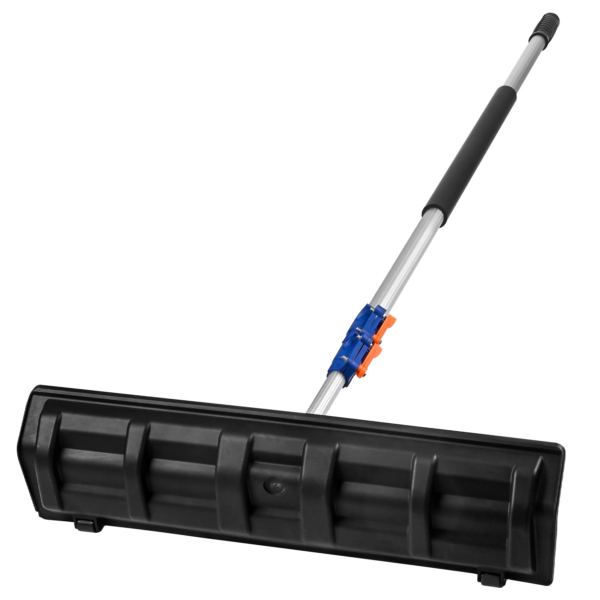 24 Inch Built-in Wheel Plastic Roof Snow Rake Roof Snow Shovel Snow Removal Tools with Aluminum Telescopic Extension Pole