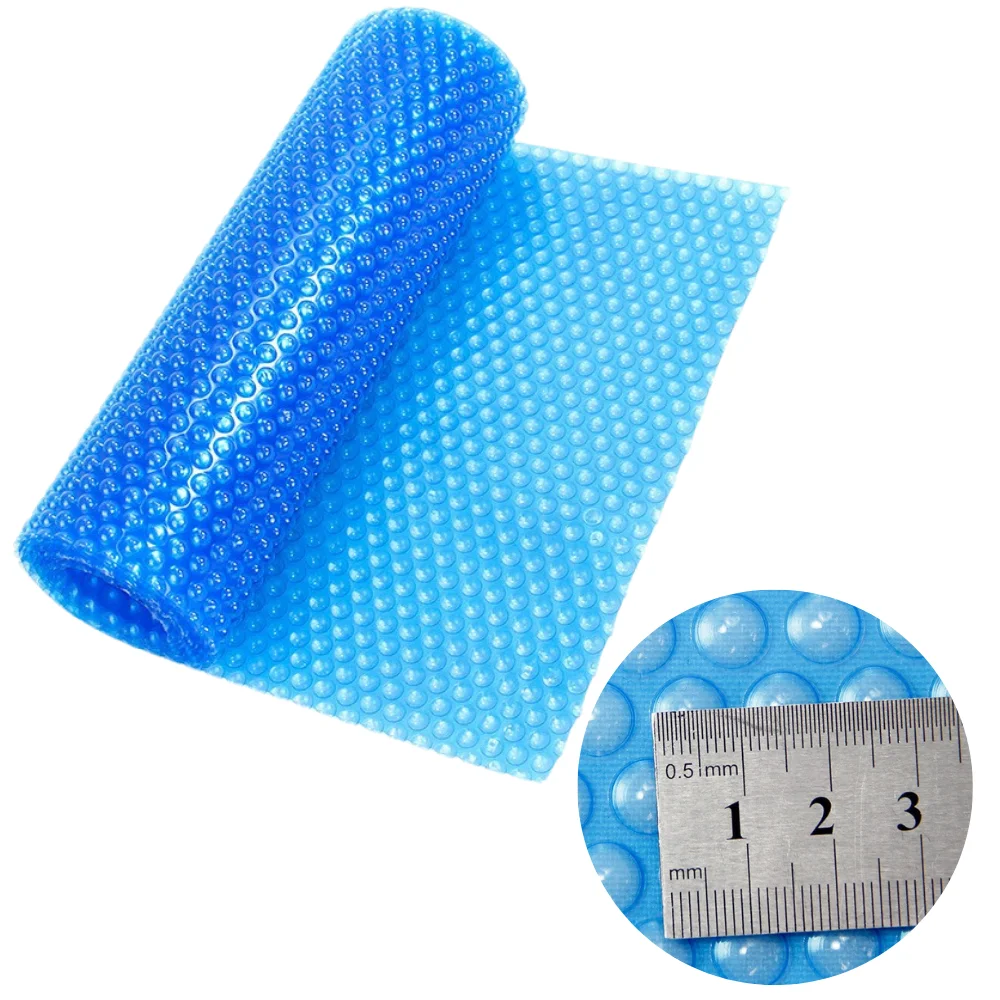 Round above Ground Swimming Pool Solar Cover Tarp with Drain Holes and Carrying Bag for Easy Set or Metal Frame Pools,