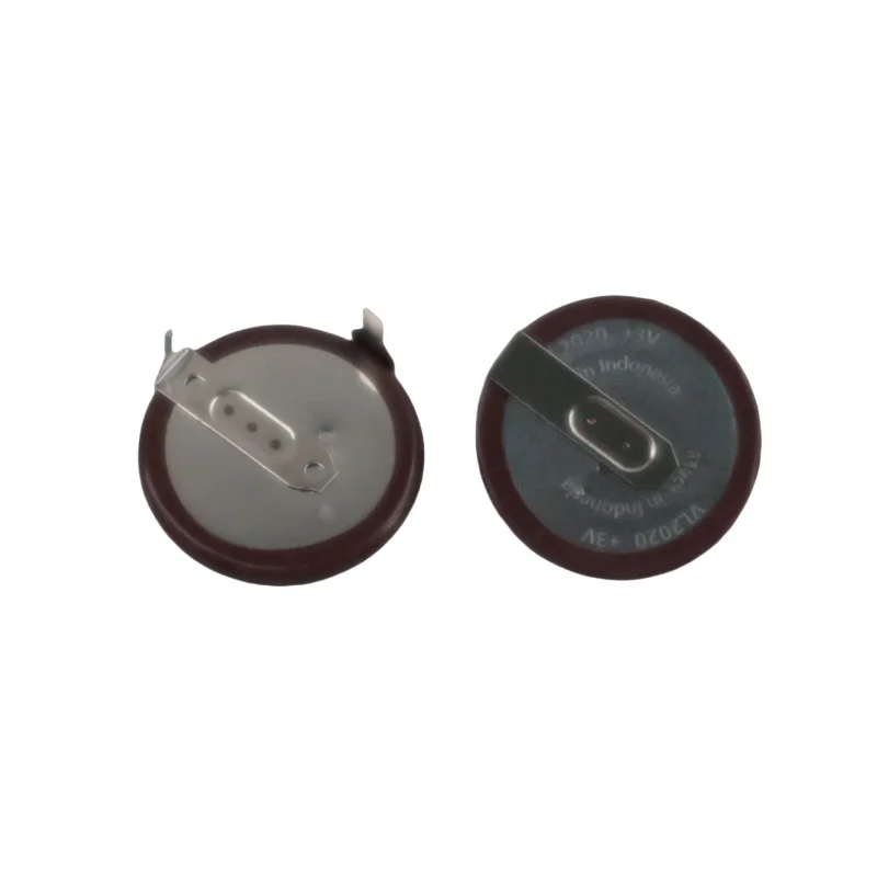 VL2020/HFN Lithium Rechargeable Battery VL2020 3V 20mAh Coin Cell with Solder Tabs