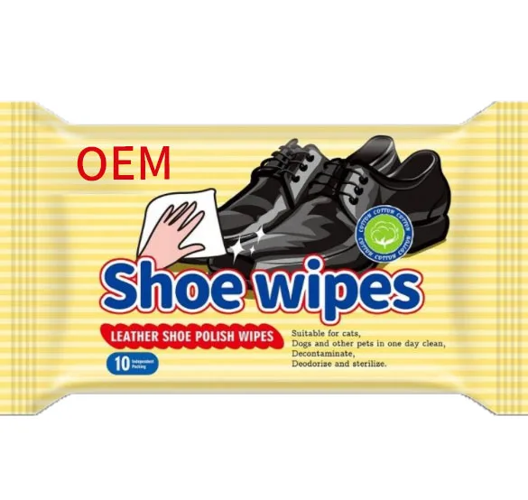 OEM Custom Travel Carry On Quick Wipes Shoe Cleaner Removes Dirt Duty Wet Cleaning Wipes Shoe Sneaker Wipes