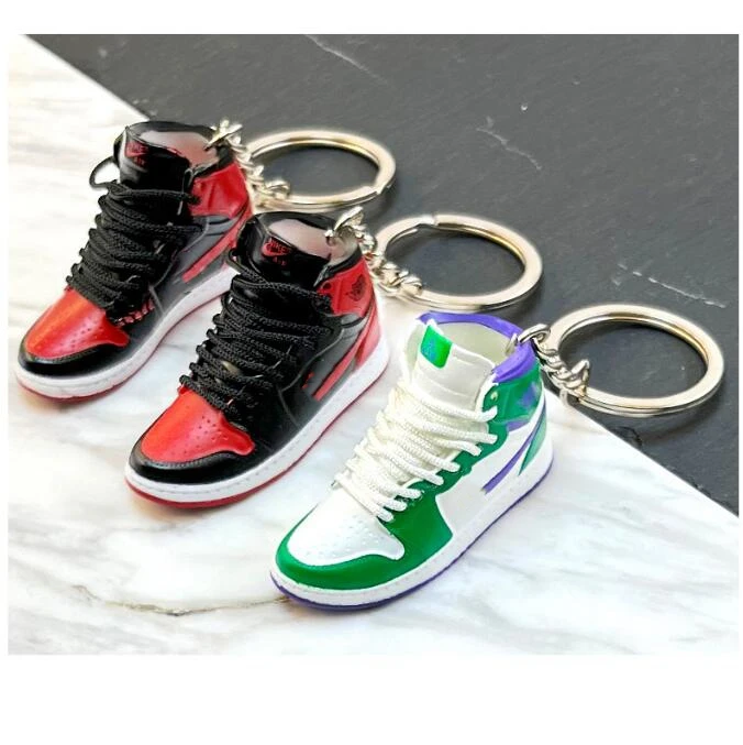 143 Styles Wholesale PVC Basketball AJ Key Ring Set Mini Sneaker 3d J 0rdan Shoe Keychains With Box