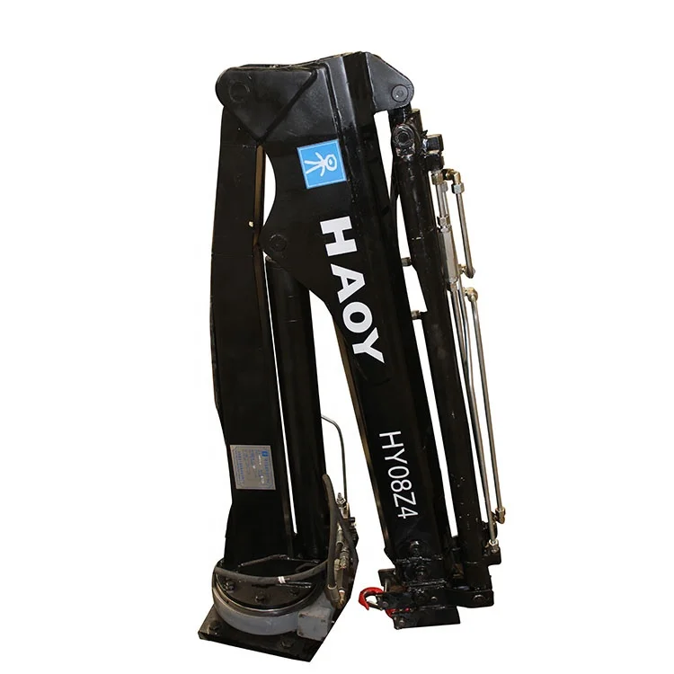 0.8 ton car lift crane pickup mounted with motor pump hydraulic winch