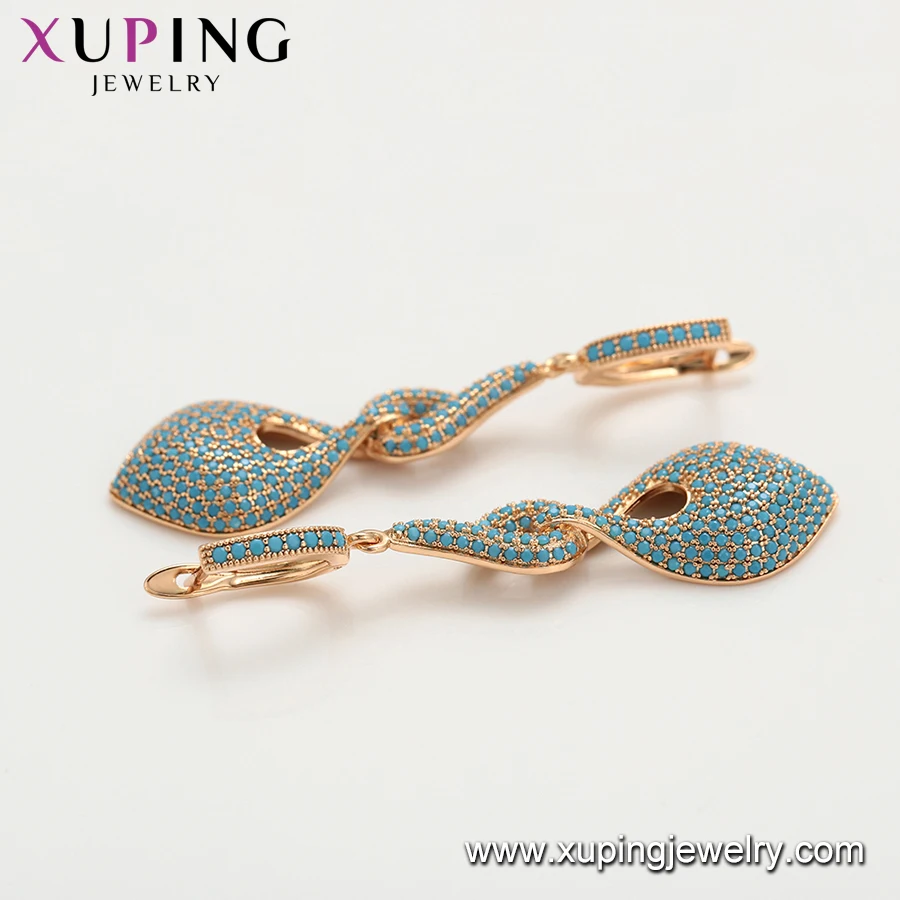 65624 Xuping new fashion jewelry set 18k gold Turquoise jewelry pendant and earring set