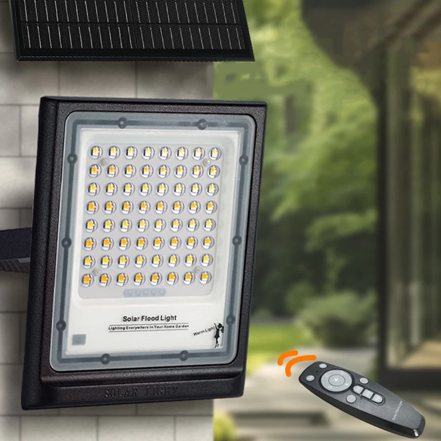 Factory Price Wholesale Solar Outdoor Patio Lamp 60W 100W 200W Remote Control Solar Power Flood Light