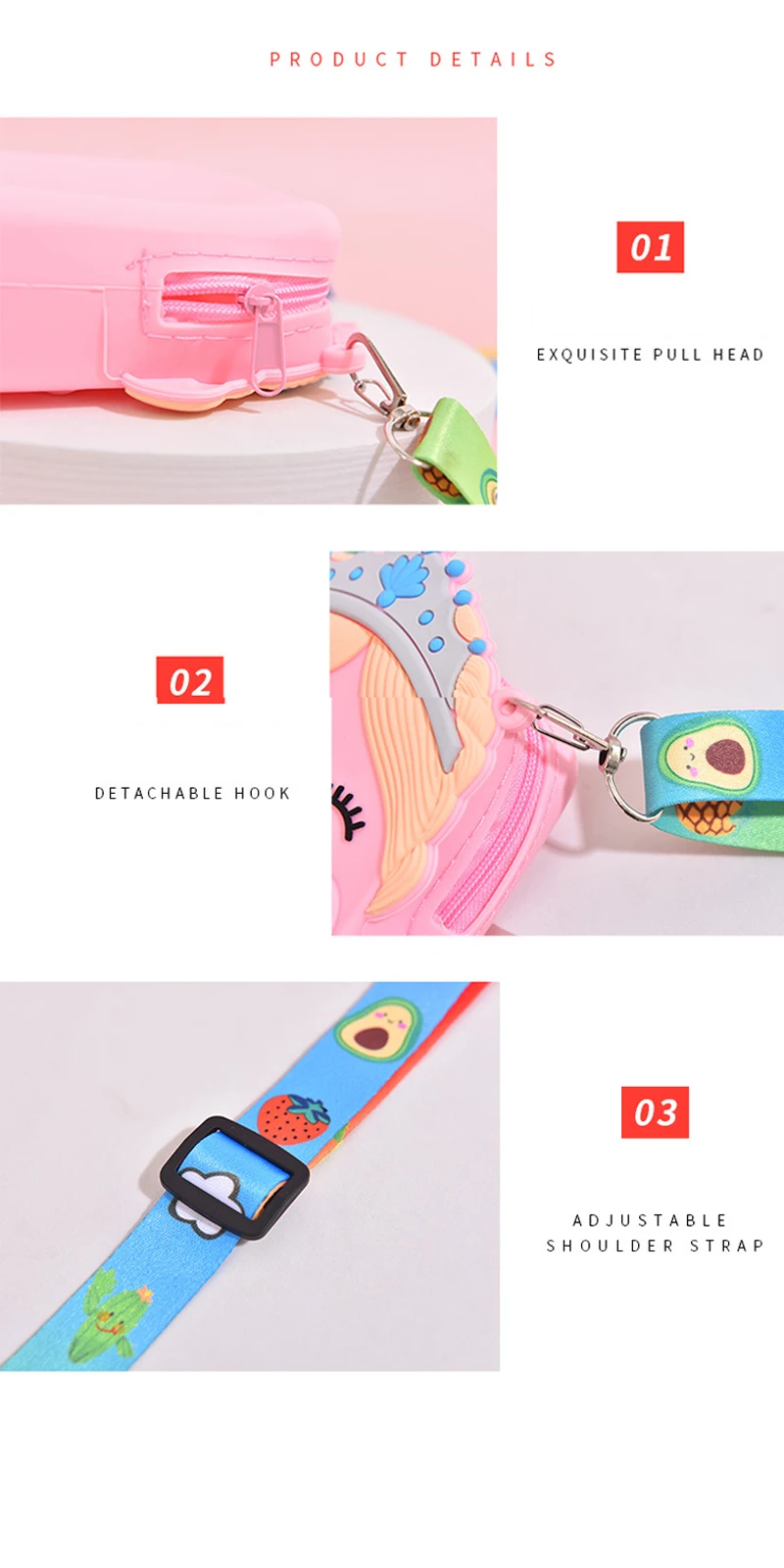 Rainbow Unicorn Popper Fidget Coin Purse Shoulder Bag Toys for Women Girls Silicone Push Bubble Crossbody Fidget Bags Handbag