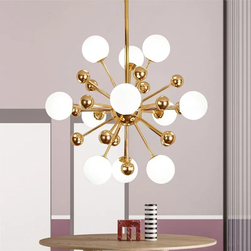 creative high-grade glass ball chandelier modern ball chandelier gold satellite glass ball pendant lamp