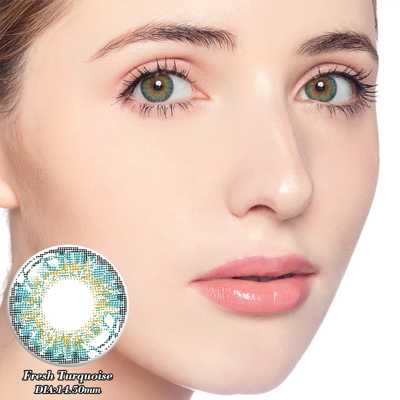  Цветные контактные линзы mill creek premium green hazel популярные мягкие круглые цветные оптом Новое поступление для
