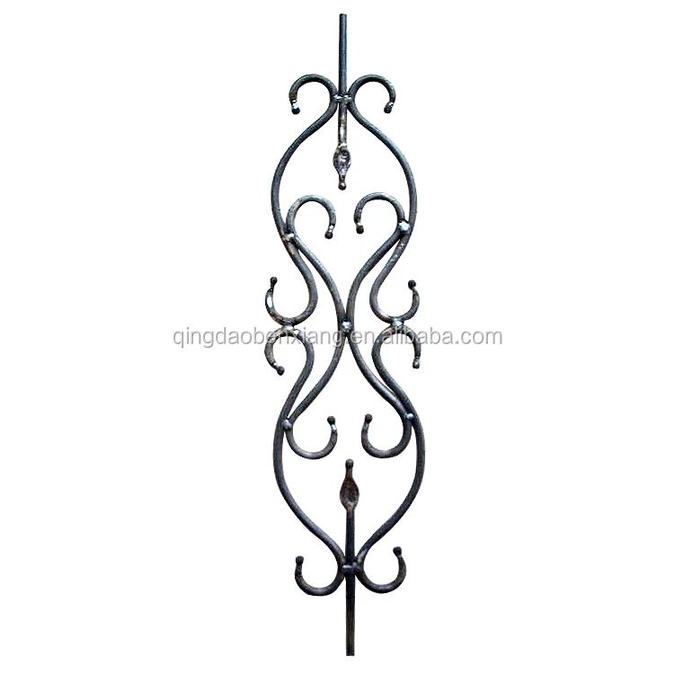 Ornamental Forged Steel Element Powder Coated Wrought Iron Balusters for Garden or Farm Fence Metal Parts