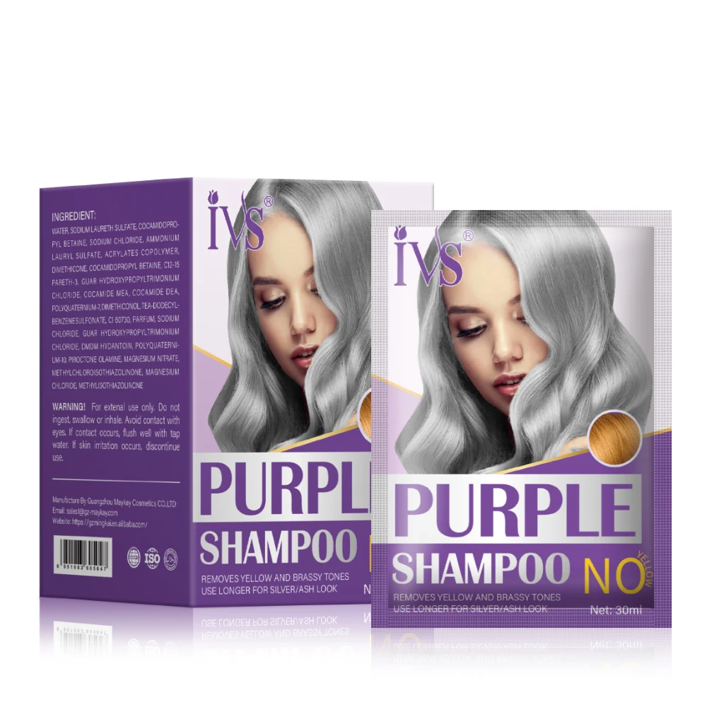 IVS Keratin Home Treatment Anti- Brassy Purple Toner Shampoo for Blonde Hair Keep No Yellow Effect