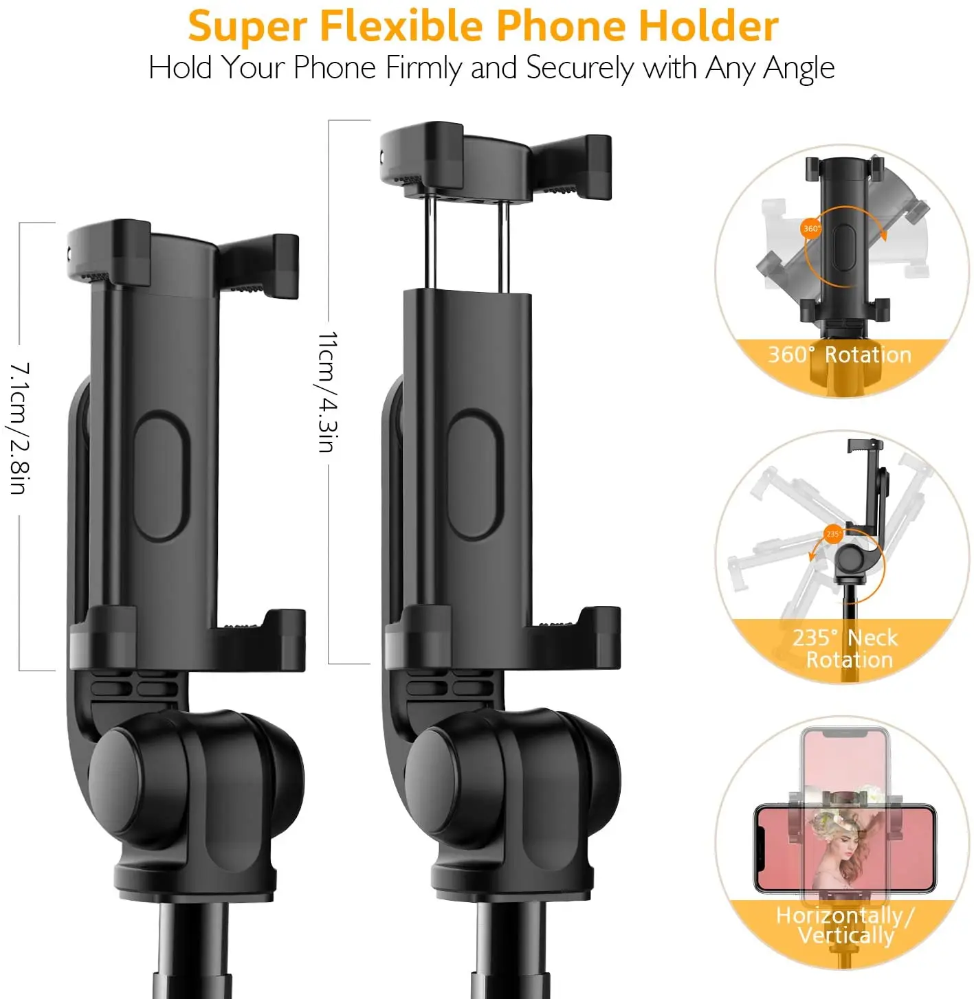 
WONEW Foldable Mini Tripod Expandable Monopod with Remote Control for iPhone IOS Android 3 in 1 Wireless Selfie Stick 