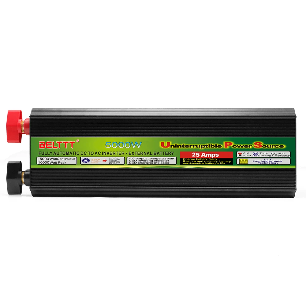 Belttt портативная тележка инвертор 5000W 12v 220v солнечные фотоэлектрические сети UPS инвертирующий усилитель мощности с зарядным устройством