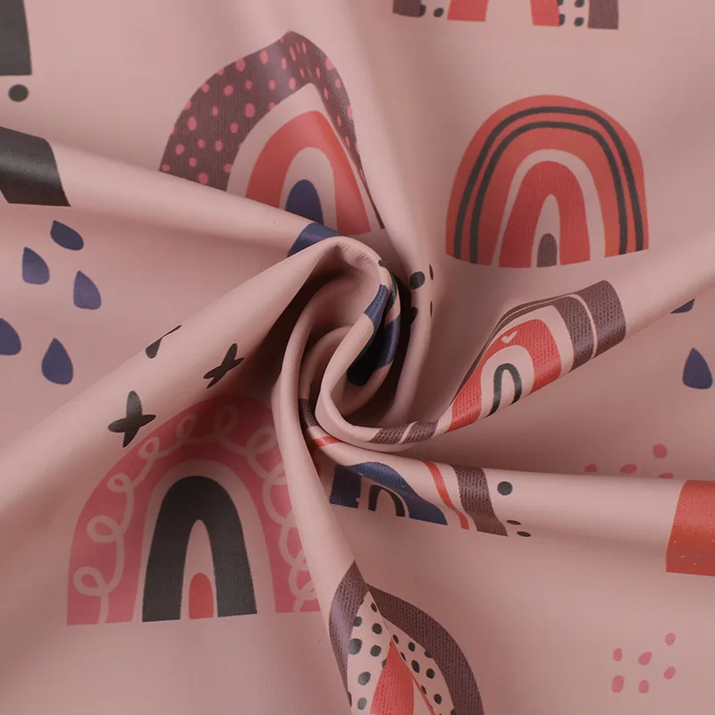 Baby Clothing Baby Bib Waterproof Water Repellent Printed PU Fabric For Cloth Diaper Wet Bag Custom Printed PU