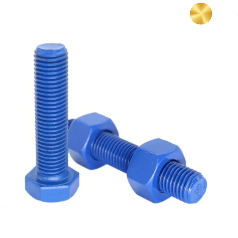 Petrochemical specific Blue coated B7 B16 L7 hex bolts stud bolts and threaded rod