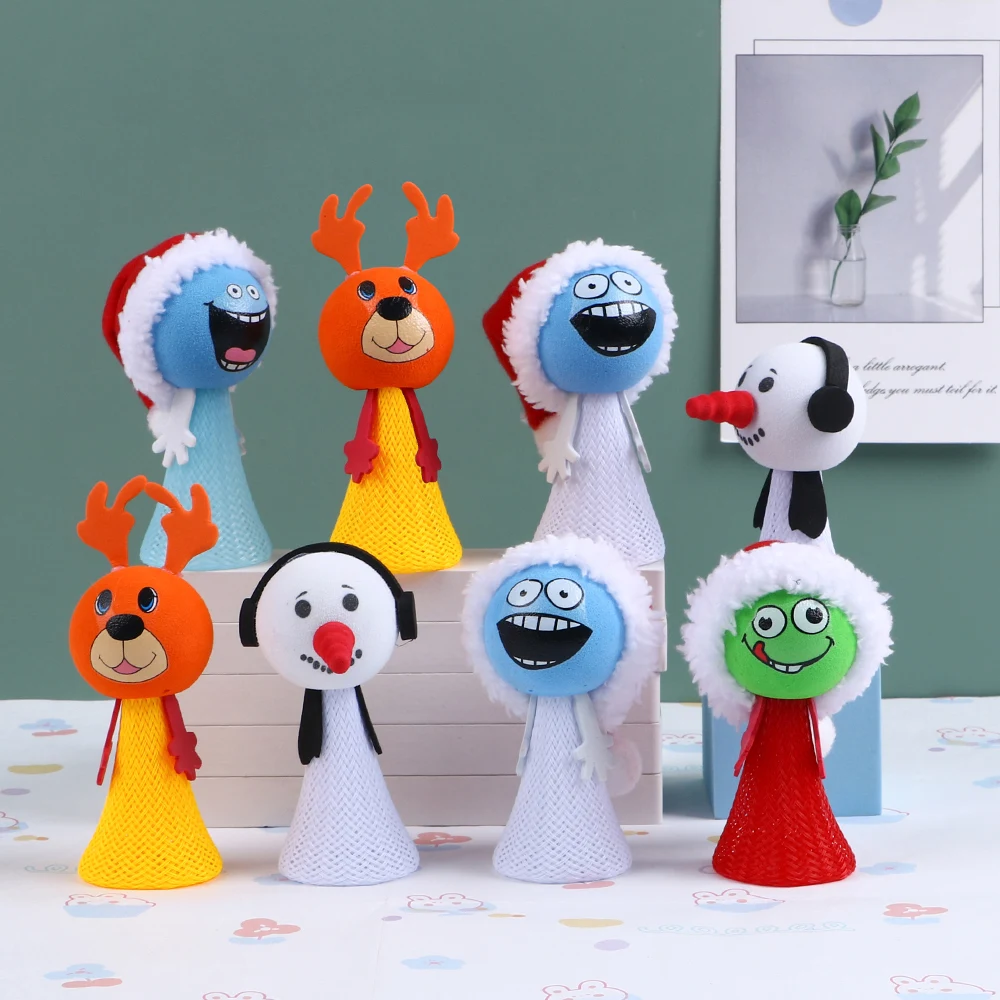 Christmas Party Toys New Kids Stress Release Eva Jumper Spring Smile Face Capsule Novelty Toys Gift