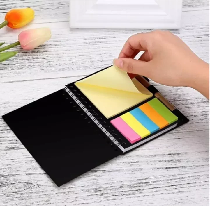 Promotional Customized Design Spiral Notebook With Pen Sticky Notes Index Posted It Kawaii Sticky Notes Design