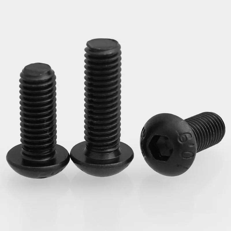 ISO7380 болт из углеродистой стали 10 9 черный с шестигранной головкой круглой Болт крепежный для мебели