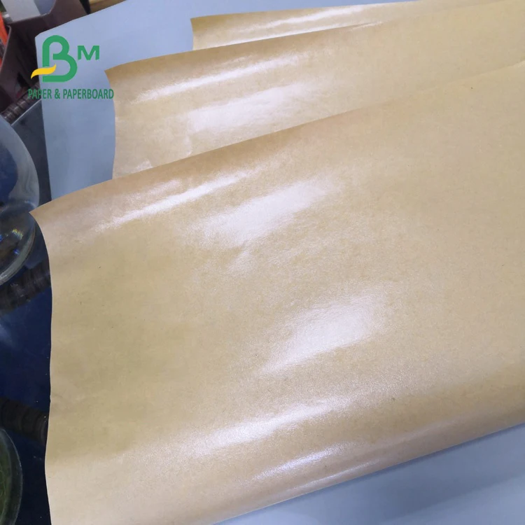 Waterproof 40gsm + 10g PE Coated Brown Kraft Paper For Food Wrapping
