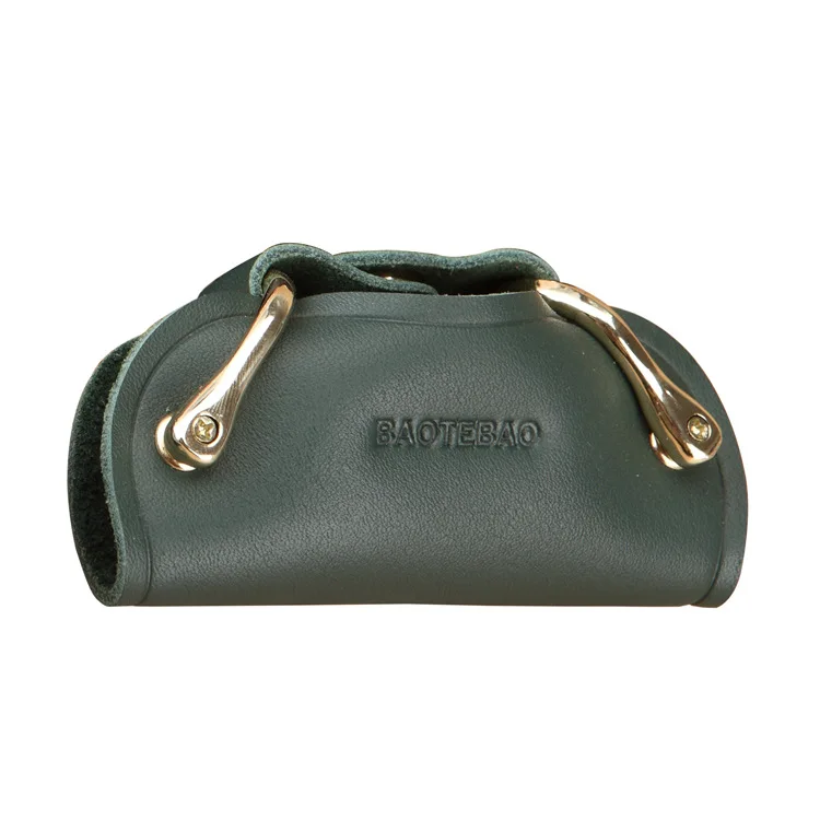 1 PC Portable Leather Housekeeper Holders Key Case Holder Bag Unisex Wallet Cover Simple Solid Color