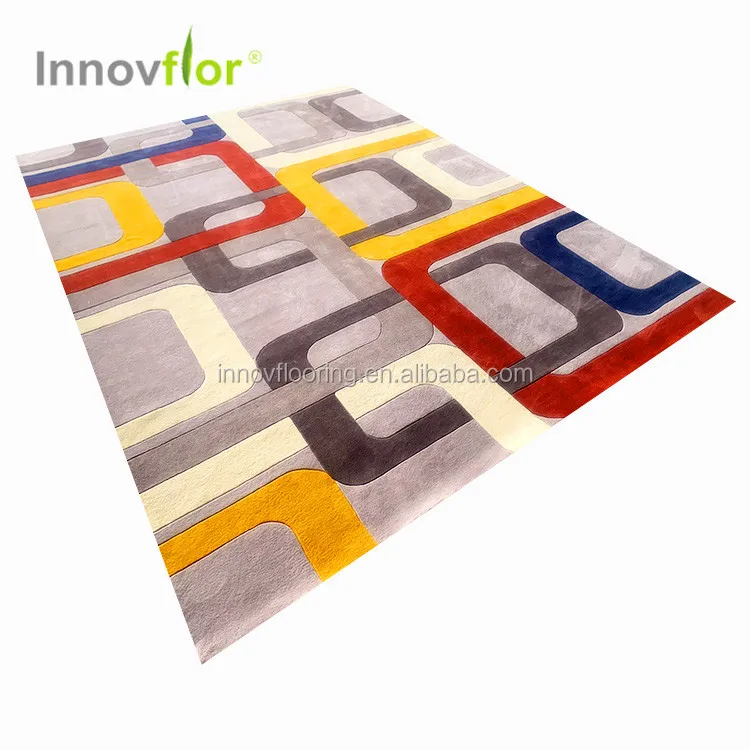 Высокое качество современный печатным рисунком на коврике арабских цифр цветочный дизайн шерсть 100% акрил современный акриловый разрезным ворсом ковры ручной работы