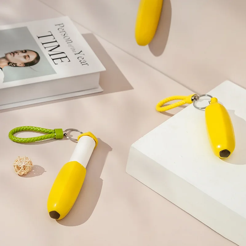 TPR ABS Exquisite Banana Shape  Portable Clothes Pet Hair Mini Lint Remover Roller For Traveling