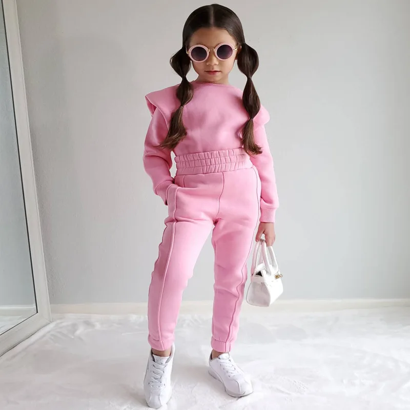 2024 Kids Tracksuits Sets Girls Sports Wear Spring Toddler Long Sleeve Sweatshirt Kids Fall 2pcs Pullover For Girls 2-7 Years