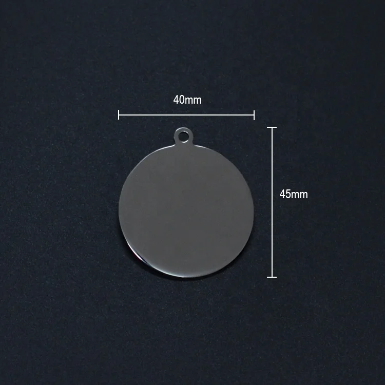 Engraved Logo Custom Size Silver Color Stainless Steel Slide On Dog Tags for Dogs and Cats