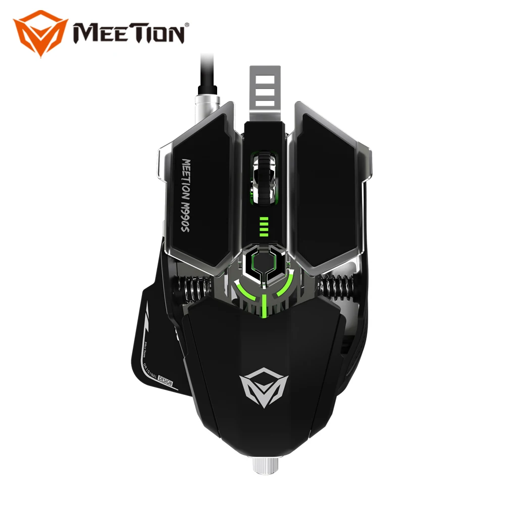 MEETION M990S алюминиевая износостойкая Оптическая Проводная профессиональная игровая Механическая Металлическая USB игровая мышь