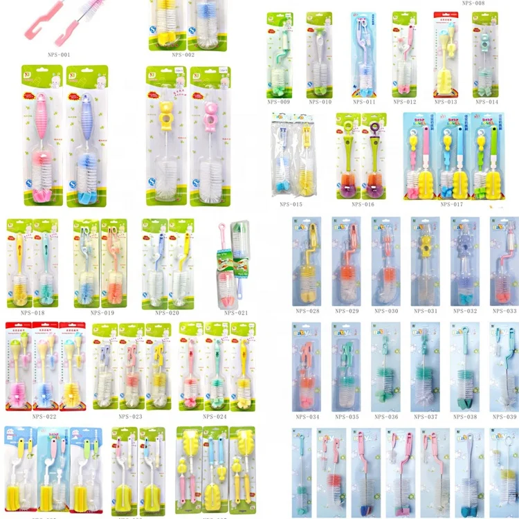 New Design Deep Cleaning Long handle Safe Durable silicone milk bottle brush cleaner