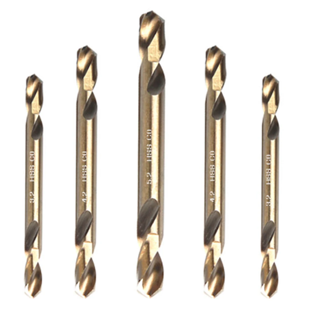 Fully ground high-speed steel double head straight shank Fried Dough Twists drill stainless steel metal drilling bit