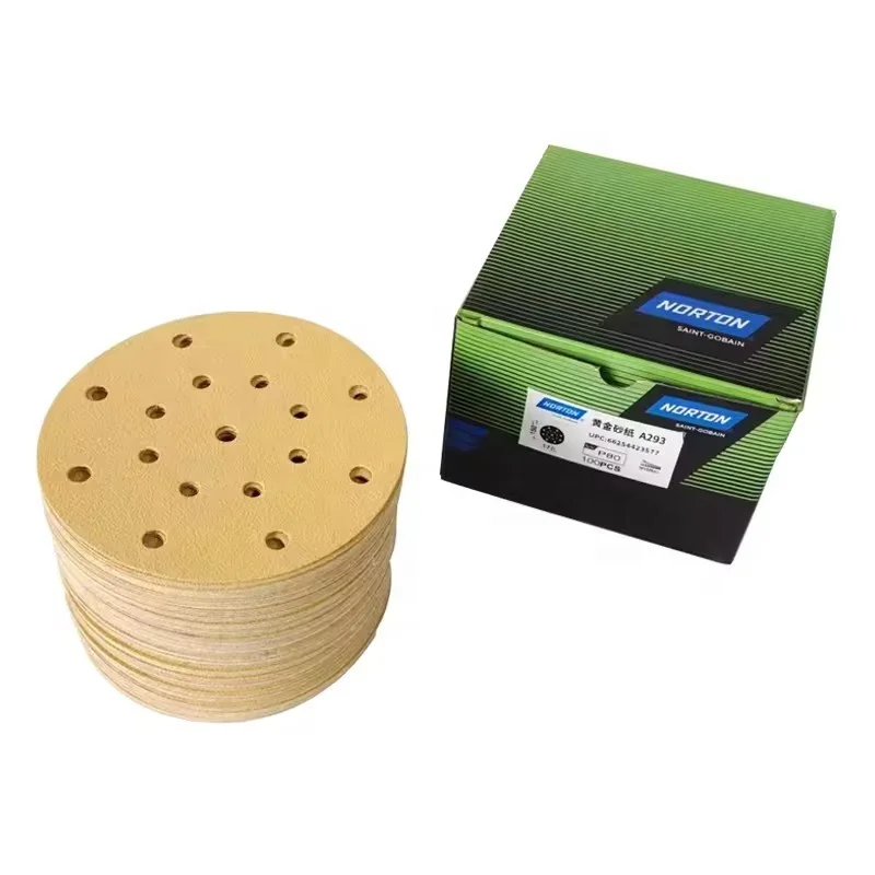 Norton Disc Sandpaper 6 Inch 17 Holes 150mm Dry Application For Sanding Old Paint Surfaces Metal And Wood Polishing