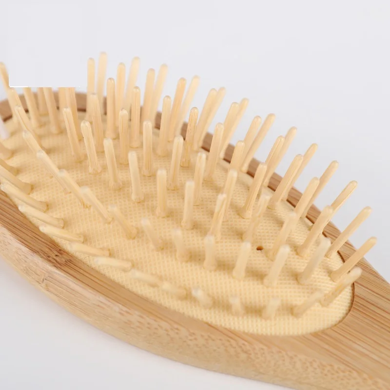 Wholesale Massage Natural bamboo  hair brush Oval Hair detangling hair Brush