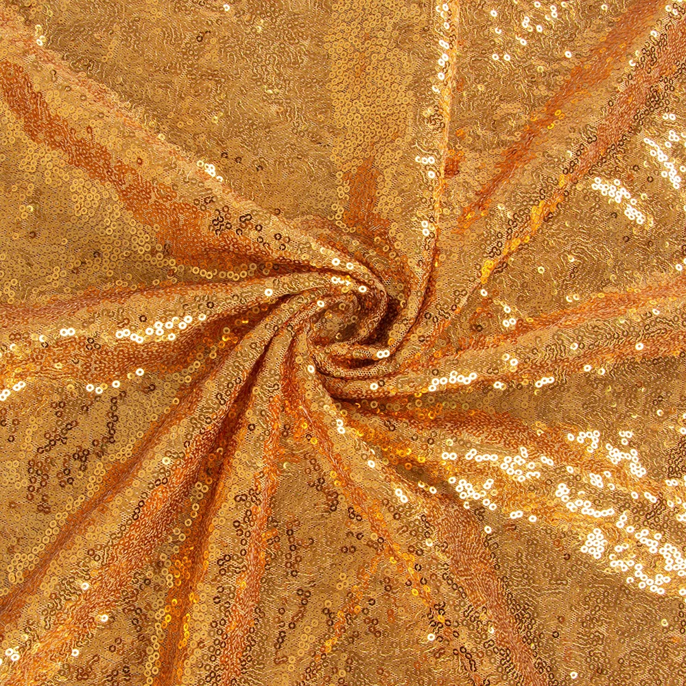 Luxury Glitter Rectangle Table Cloth Linen Cover Overlay 120 Inch Dark Gold Sequin Round Tablecloth For Wedding Party Decoration