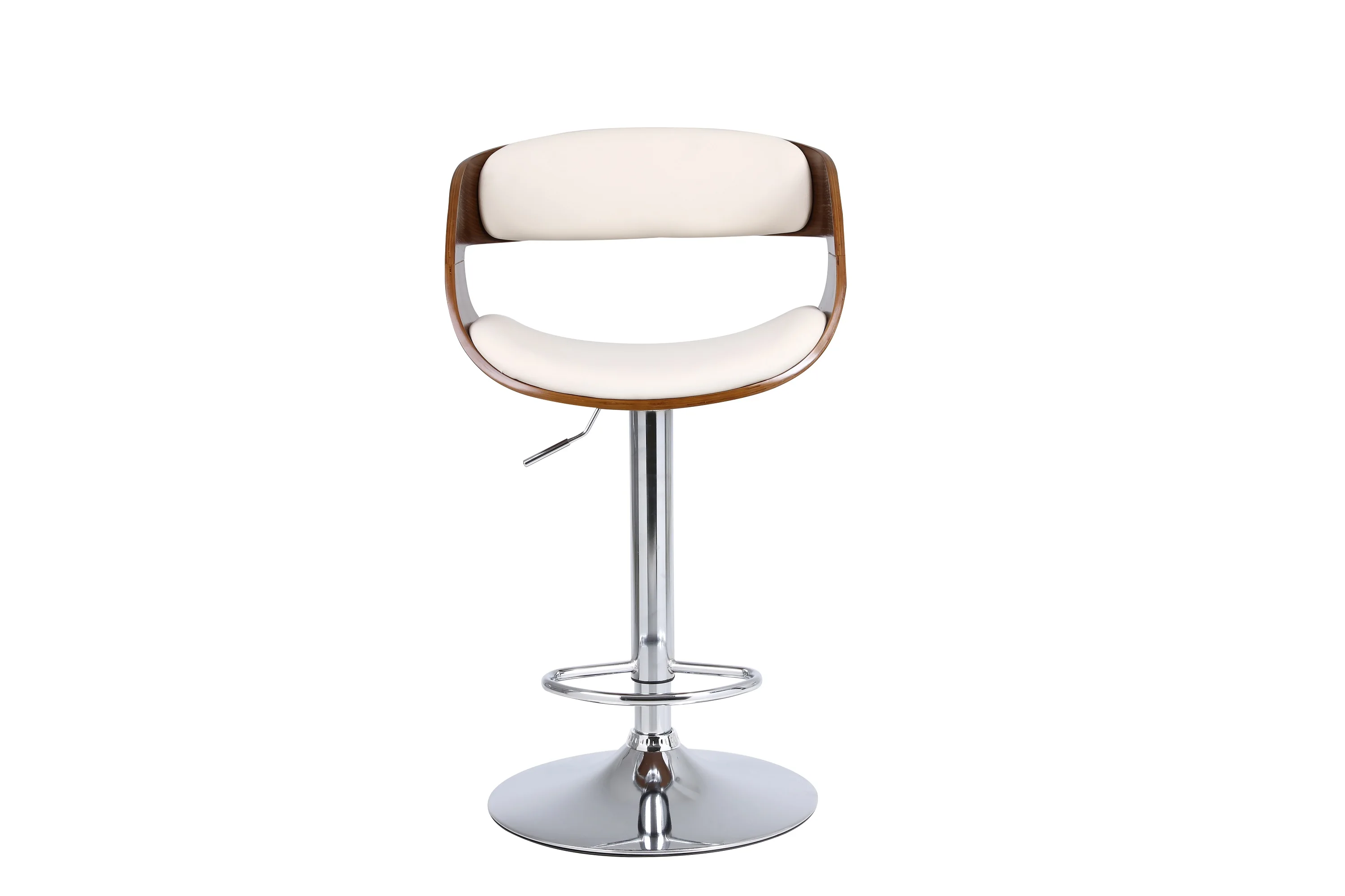 Fancy Walnut Veneer Plywood and PU Bar Stool