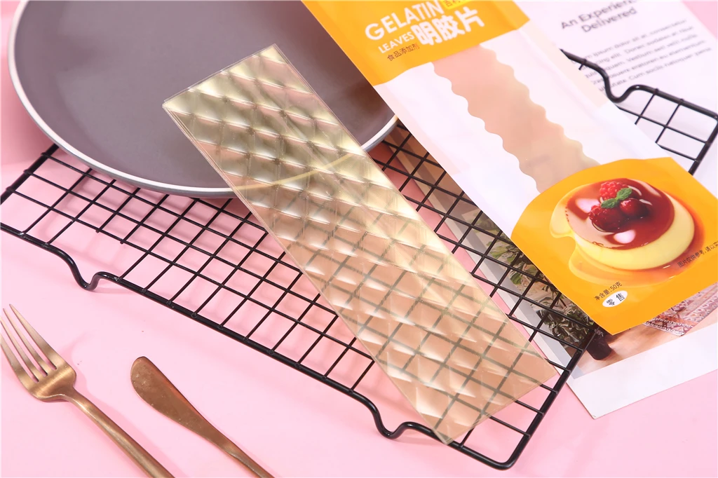 
Small packing 50g cake use gelatin sheet factory supply 