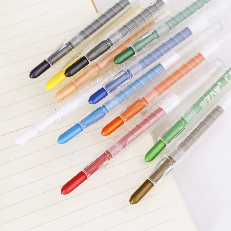 Художественные принадлежности мелок твист 24 цвета восковой набор карандашей PP коробка для детей напрямую с фабрики