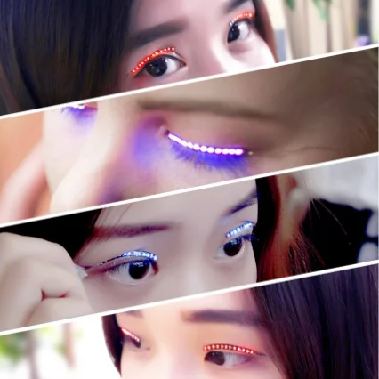 Самые дешевые меняющие цвет светодиодные ресницы светящиеся для Хэллоуина маскарада вечеринки