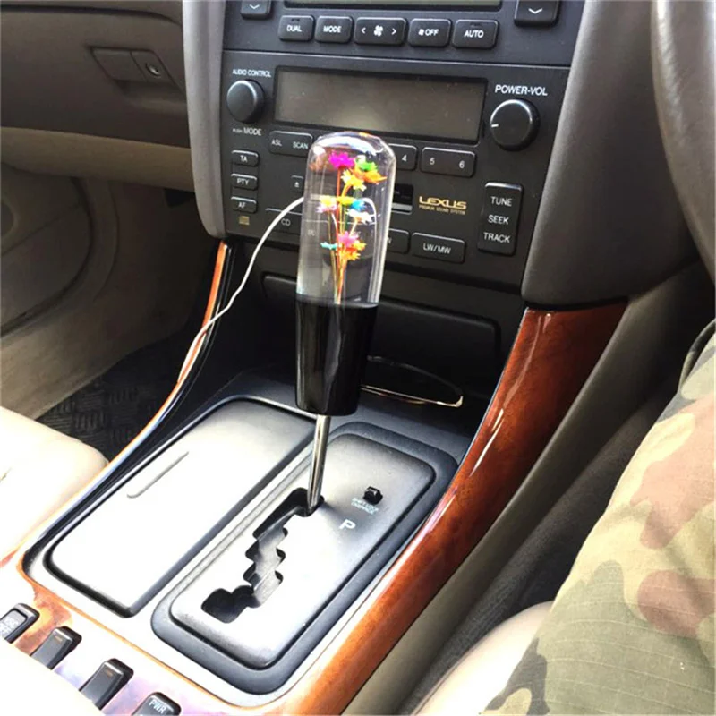 Crystal Manual Gear Stick Shifter Knob 10CM Real Flower Shift Knob Universal Shift Head Bubble Shift Gear Knob UNIVERSAL