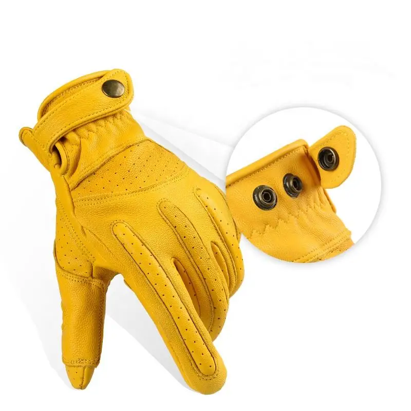 Sheepskin Motorcycle Non-slip Shock-absorbing Breathable Touch Screen Gloves Riding Outdoor Sports