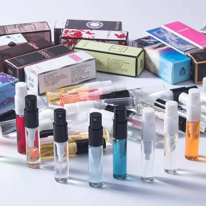 Factory 11mm Crimp Neck  2ml 3ml 5ml New Short Sprayer Sample Clear Glass Perfume Bottles