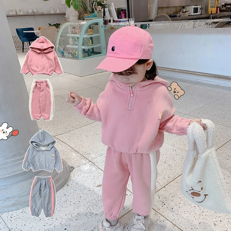 Thicken Kids Girl Clothing Boutique Two Piece Hoodies Toddler Sweat Suits for Girl