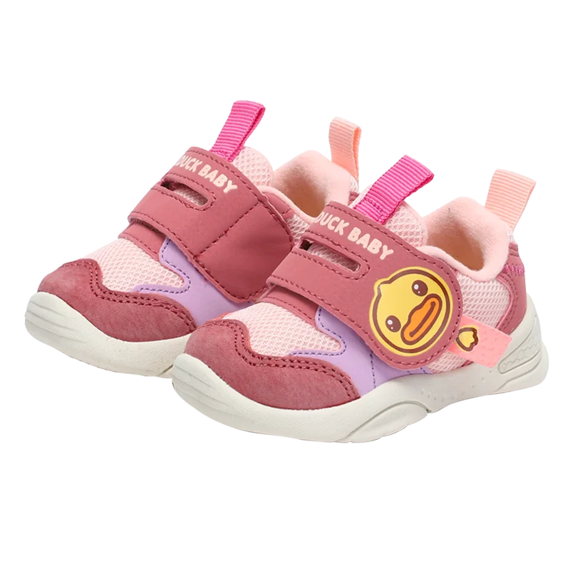 B.Duck Custom Barefoot Shoes Baby First Walking Shoes Cartoon Animal Hook-and-loop