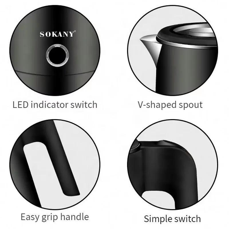 Popular Round Shape Small Electric Teapot Stainless Steel 0.5L Portable Mini Hot Water Boiler Heater for Indoor Travel