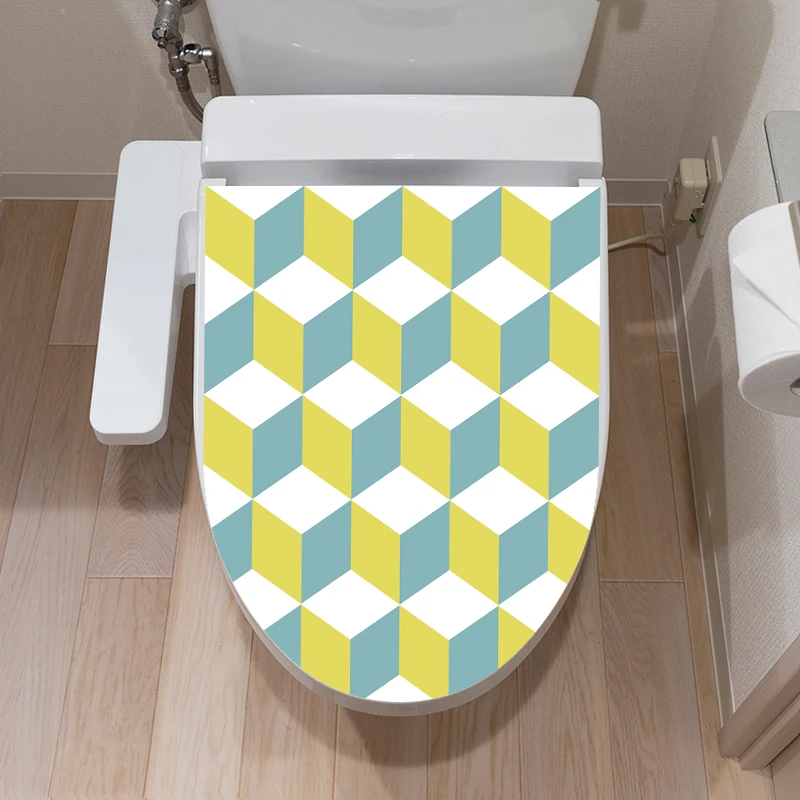 wholesale 3d waterproof removable vinyl sticker customized design home decorative toilet seat sticker for bathroom