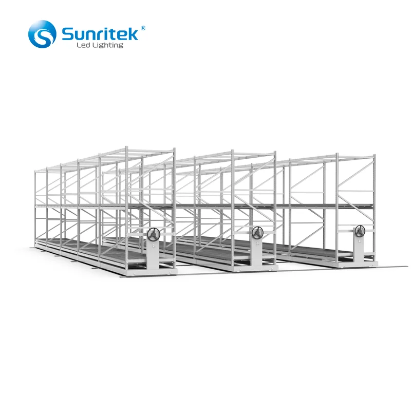 2023 Factory Hydroponic flood tables and trays greenhouse nursery steel rolling benches galvanized  Vertical grow rack for green