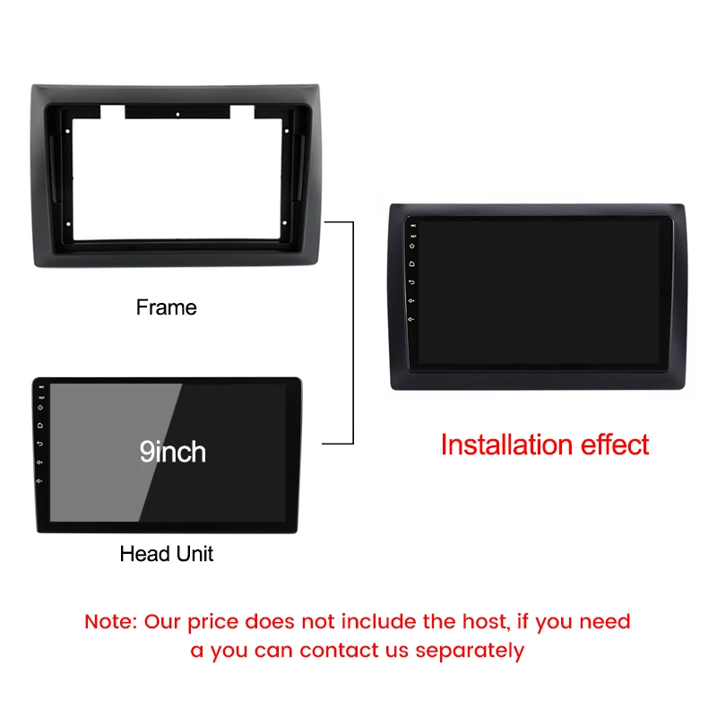 9inch Car Radio Fascia Frame Kits for Fiat 500 Bravo 2007-2012 Stilo 2010 Dashboard Panel Video GPS DVD