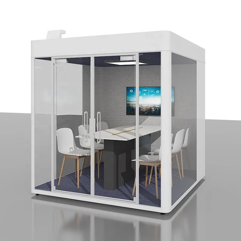 Custom Made Fireproof Meeting Pod Private Working Space Acoustic Soundproof Room Booth Office Silence Meeting Pod