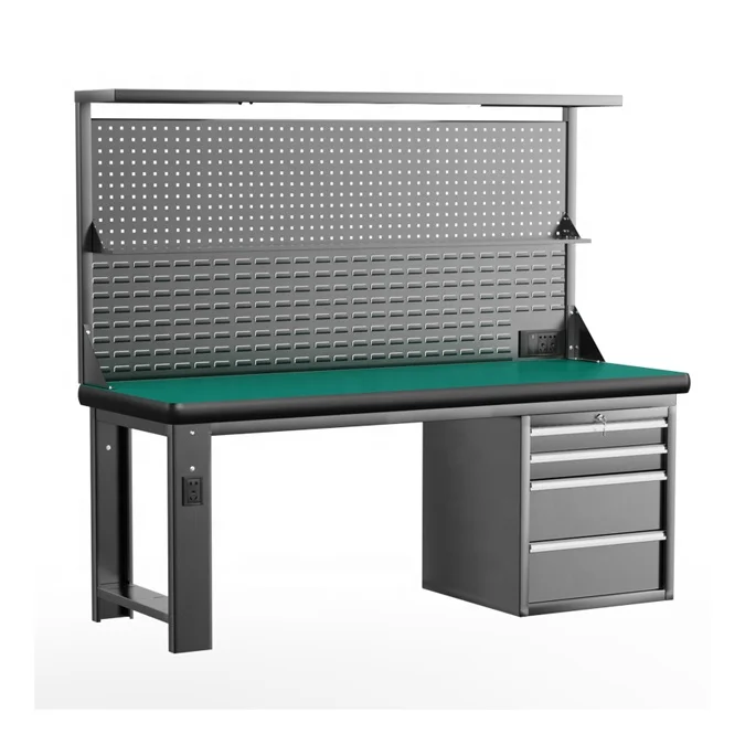 Factory Designed for Locksmith and Assembly Operations heavy work desk anti-static work desk laboratory metal workbench with LED